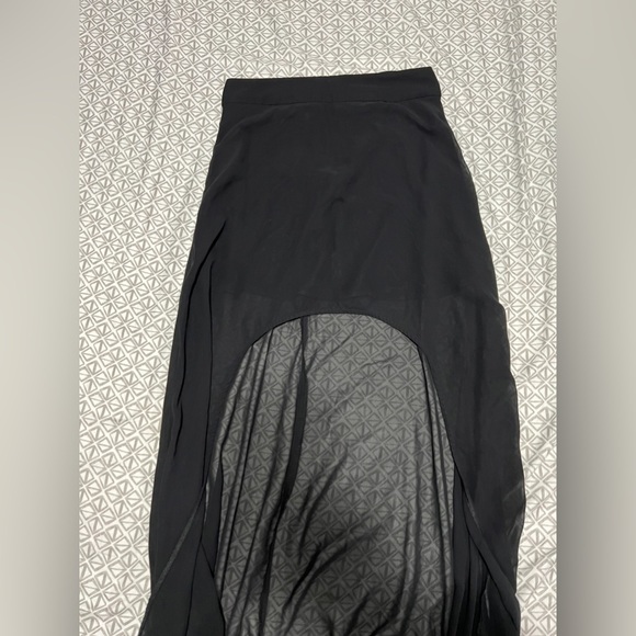 High-Low Black Sheer Skirt - Picture 2 of 6